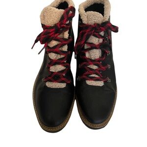 Dr. Scholl's Black Ankle Boots with Red Laces